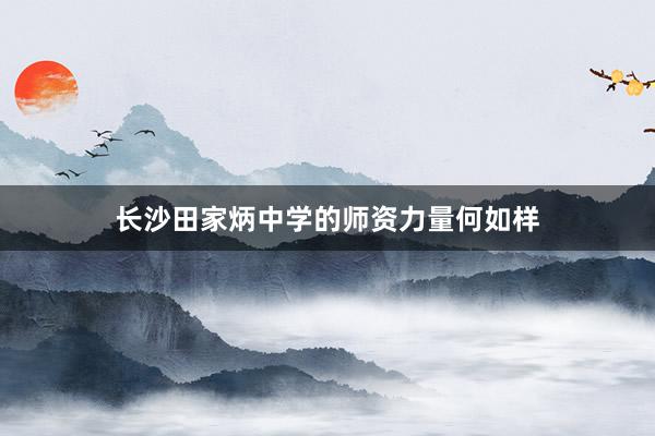 长沙田家炳中学的师资力量何如样